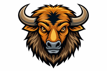 Obraz premium bison head logo vector on white background