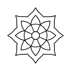 mandala meditation themes line art vector silhouette