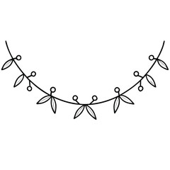 Botanical Garland Line Art