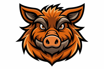 boar head logo vector on white background