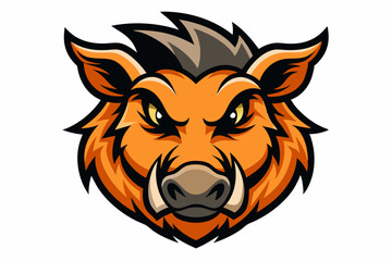 boar head logo vector on white background
