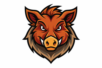 boar head logo vector on white background