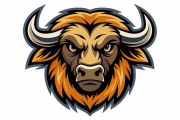 Obraz premium buffalo head logo vector on white background