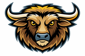 Fototapeta premium buffalo head logo vector on white background