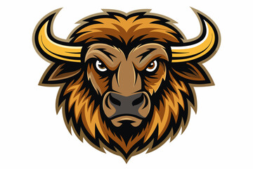 Obraz premium buffalo head logo vector on white background