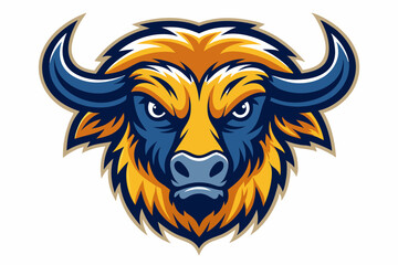 buffalo head logo vector on white background