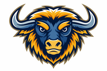 buffalo head logo vector on white background