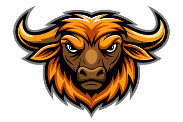 buffalo head logo vector on white background