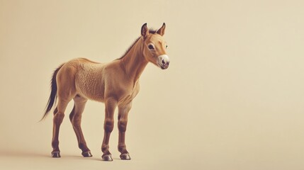 Young foal against neutral backdrop