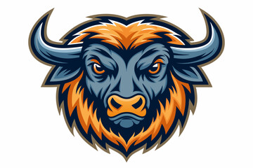 Obraz premium buffalo head logo vector on white background