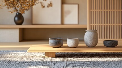 Zen-like tea ceremony setting