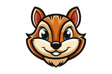 Fototapeta premium chipmunk head logo silhouette line art vector on white background