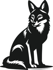 Wild animal silhouette jackal vector