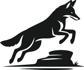 Wild animal silhouette jackal vector