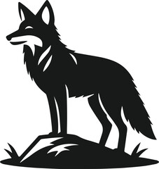 Wild animal silhouette jackal vector