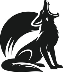 Wild animal silhouette jackal vector