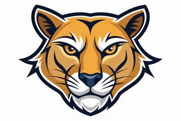 cougar head logo vector on white background