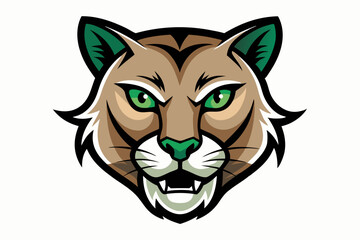 cougar head logo vector on white background