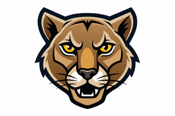cougar head logo vector on white background