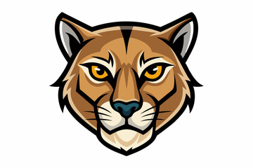 cougar head logo vector on white background