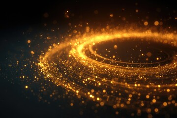 Obraz premium Golden Swirl of Light A Fiery Celestial Dance