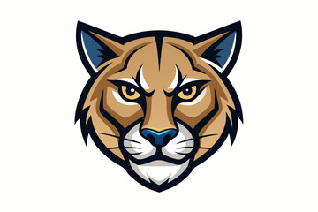 cougar head logo vector on white background