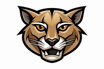 cougar head logo vector on white background