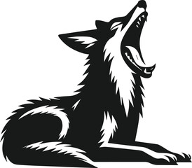 Wild animal silhouette jackal vector