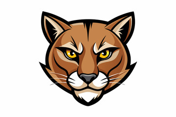 cougar head logo vector on white background