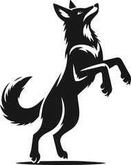 Fototapeta premium Wild animal silhouette jackal vector