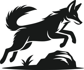 Wild animal silhouette jackal vector