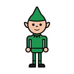 buddy elf in men simple clip art vector silhouette