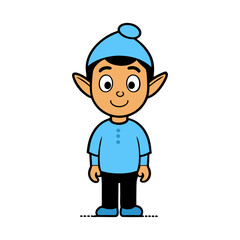 buddy elf in men simple clip art vector silhouette