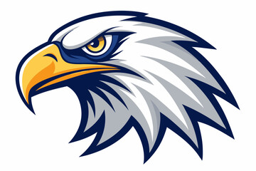 eagle head logo silhouette line art vector on white background