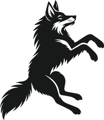 Wild animal silhouette jackal vector