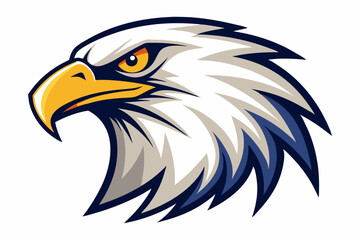 eagle head logo silhouette line art vector on white background