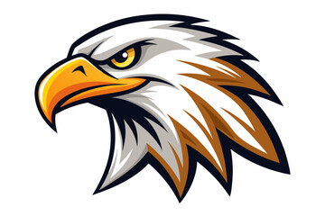 eagle head logo silhouette line art vector on white background
