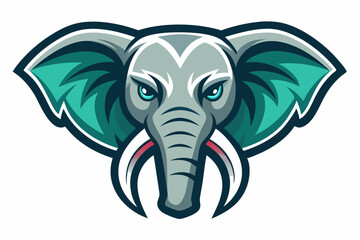 elephant head logo vector on white background