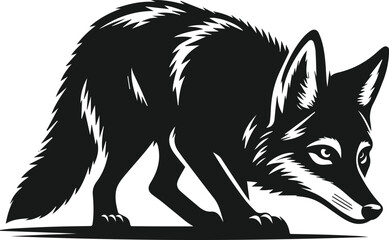 Wild animal silhouette jackal vector