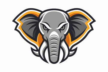elephant head logo vector on white background