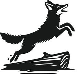 Wild animal silhouette jackal vector