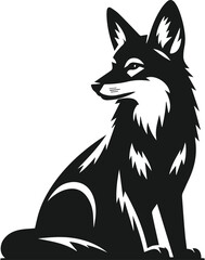 Wild animal silhouette jackal vector