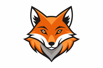 fox head logo vector on white background