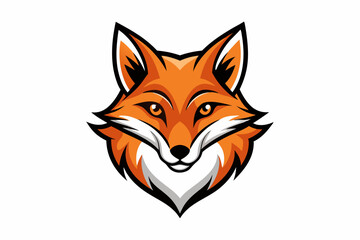 Obraz premium fox head logo vector on white background
