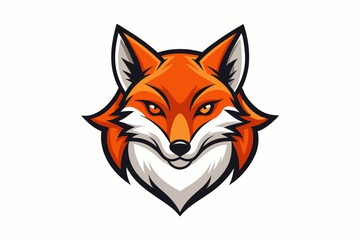 Obraz premium fox head logo vector on white background