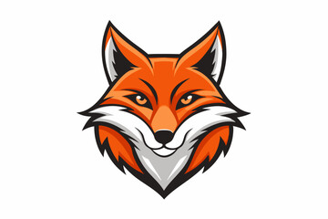 fox head logo vector on white background