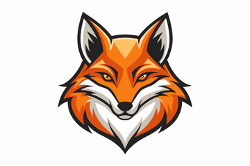 Obraz premium fox head logo vector on white background