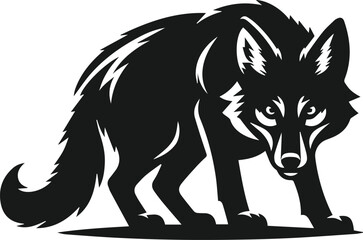 Wild animal silhouette jackal vector