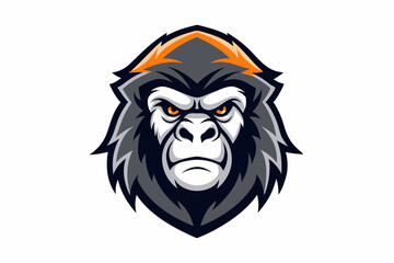 gorilla head logo vector on white background