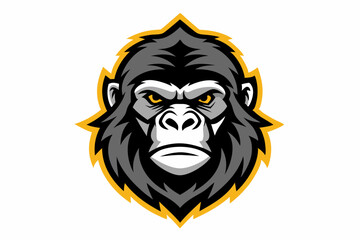 Fototapeta premium gorilla head logo vector on white background